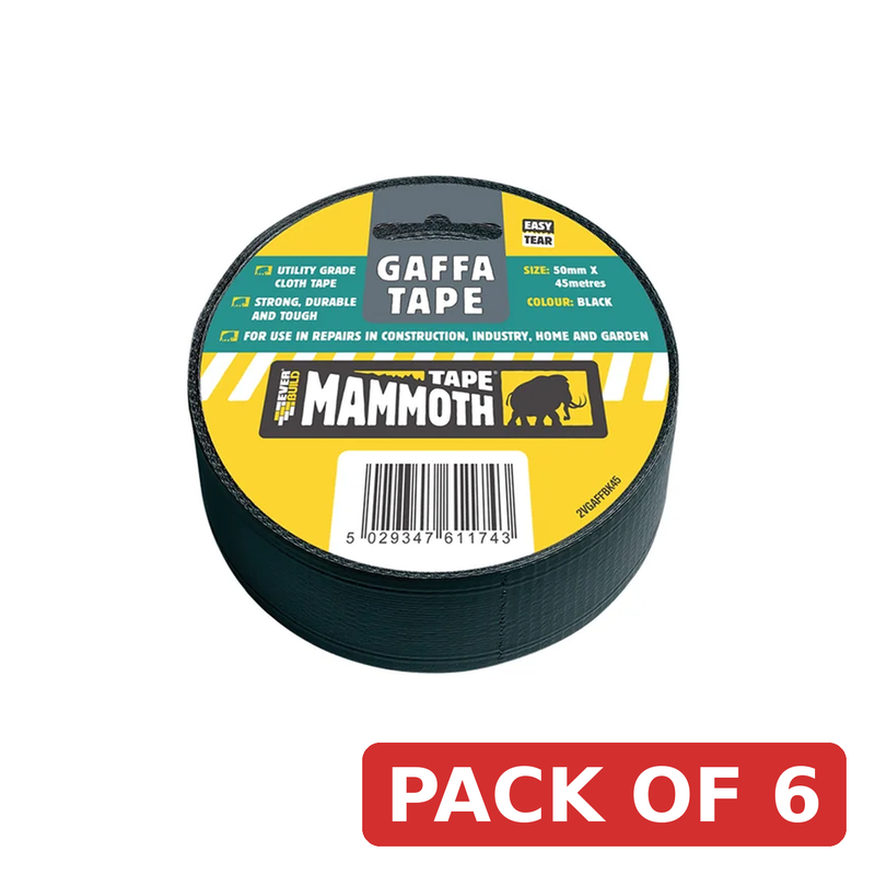 Everbuild Sika Gaffa Tape 50mm x 45m Black - 467448