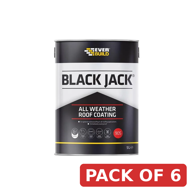 Everbuild Sika Black Jack® 905 All Weather Roof Coating 5 litre - 852567
