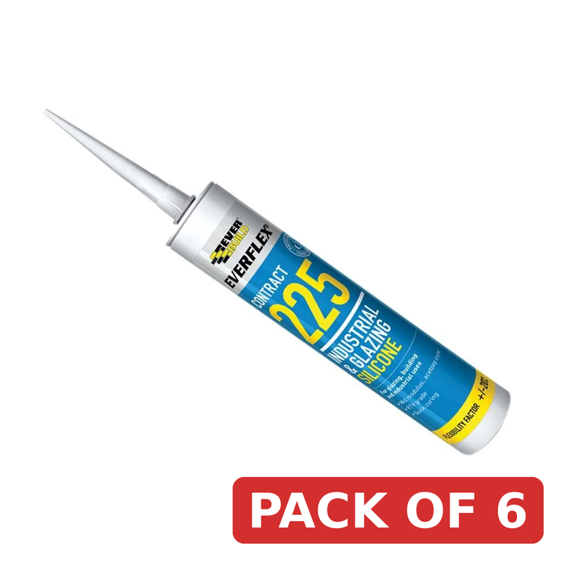 Everbuild Sika 225 Industrial & Glazing Silicone Translucent 310ml - 486135