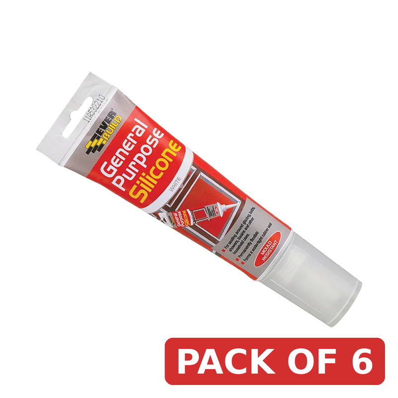 Everbuild Sika Easi-squeeze General Purpose Silicone White 80ml - 483131
