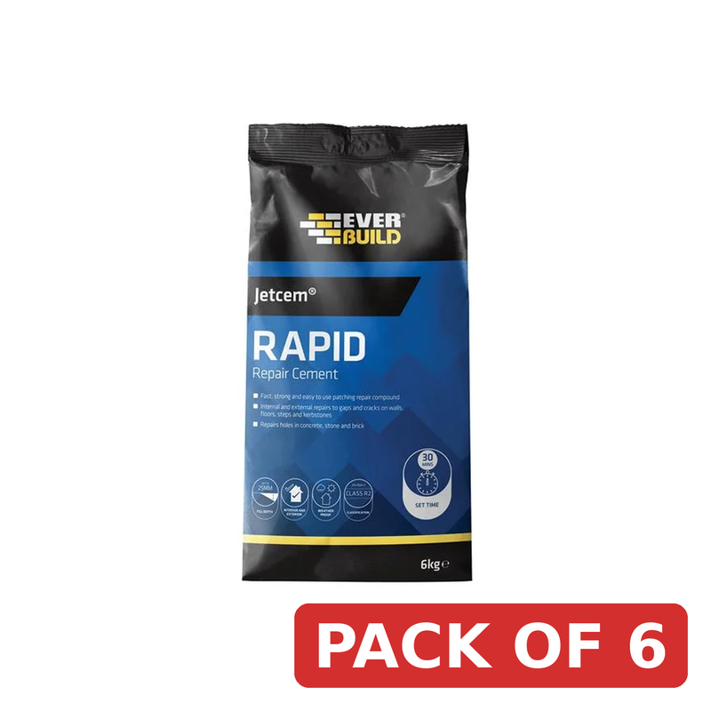 Everbuild Sika 2pc Jetcem Rapid Set Cement 12kg (2 x 6kg Pack) - 620438 kit