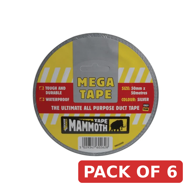 Everbuild Sika Mammoth Mega All Purpose Tape Silver 50mm x 50m - 483329