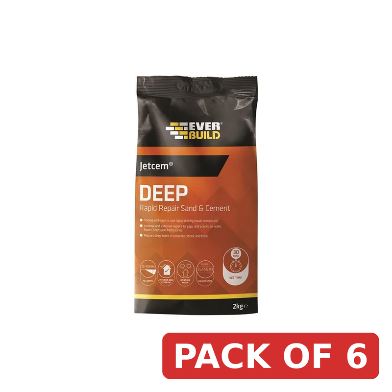 Everbuild Sika Jetcem Premix Sand & Cement 12kg (6 x 2kg Packs) - 620326