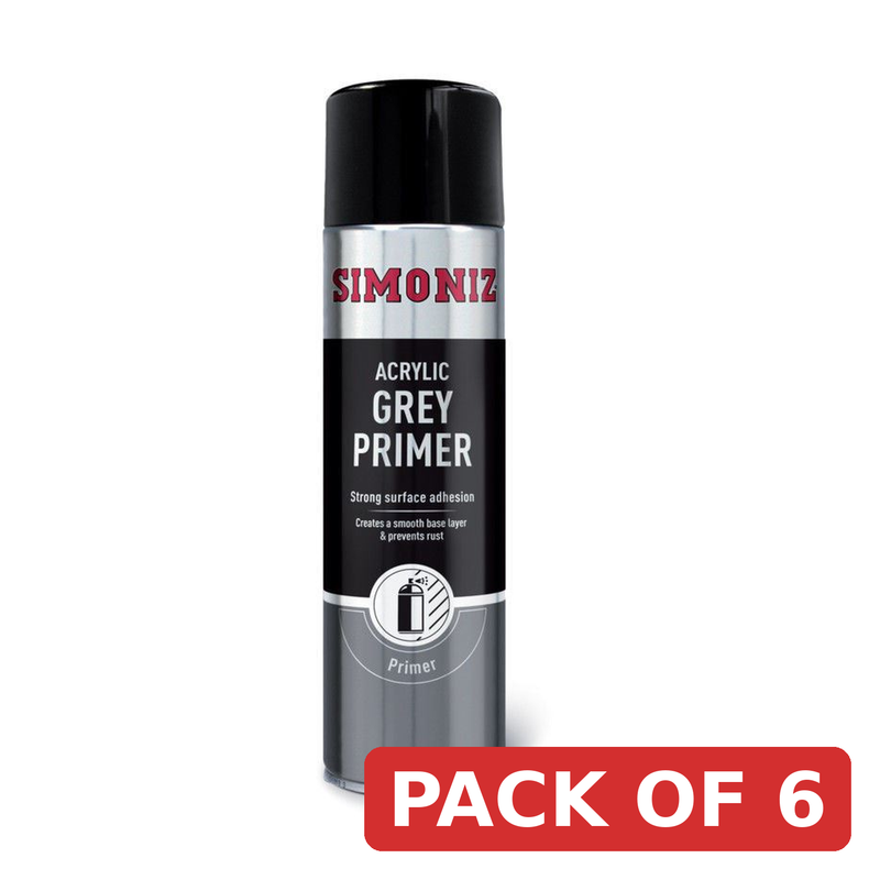 Simoniz Large Grey Primer Acrylic Spray Paint 500ml SIMP11D