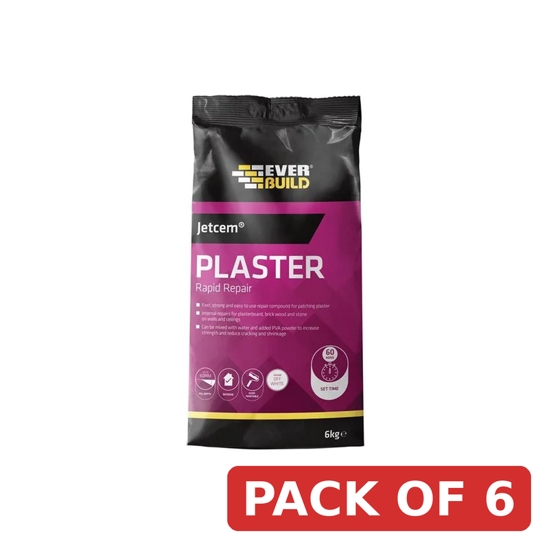 Everbuild Sika 2pc Jetcem Quick Set Patching Plaster 6kg - 620437 kit