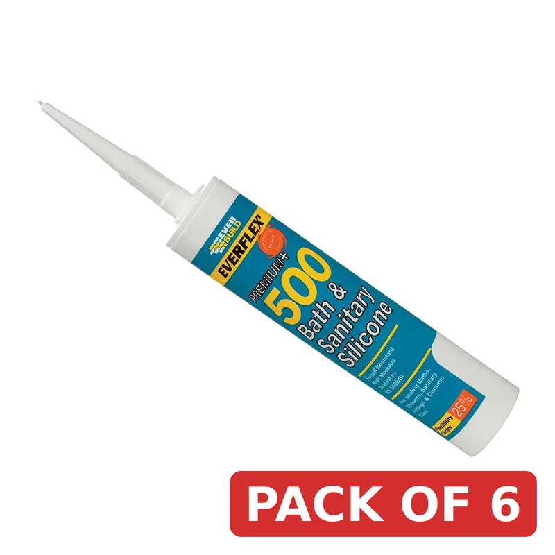 Everbuild Sika 500 Bath & Sanitary Silicone Sealant Manhattan Grey 290ml