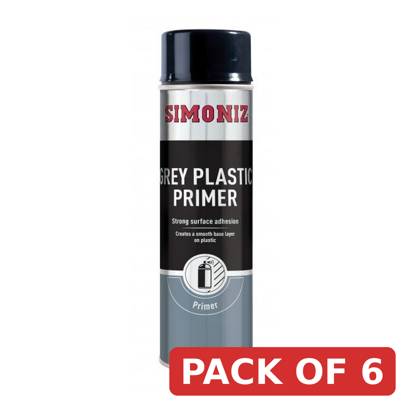 Simoniz Primer Spray 500ml Grey Plastic Smooth Anti Rust