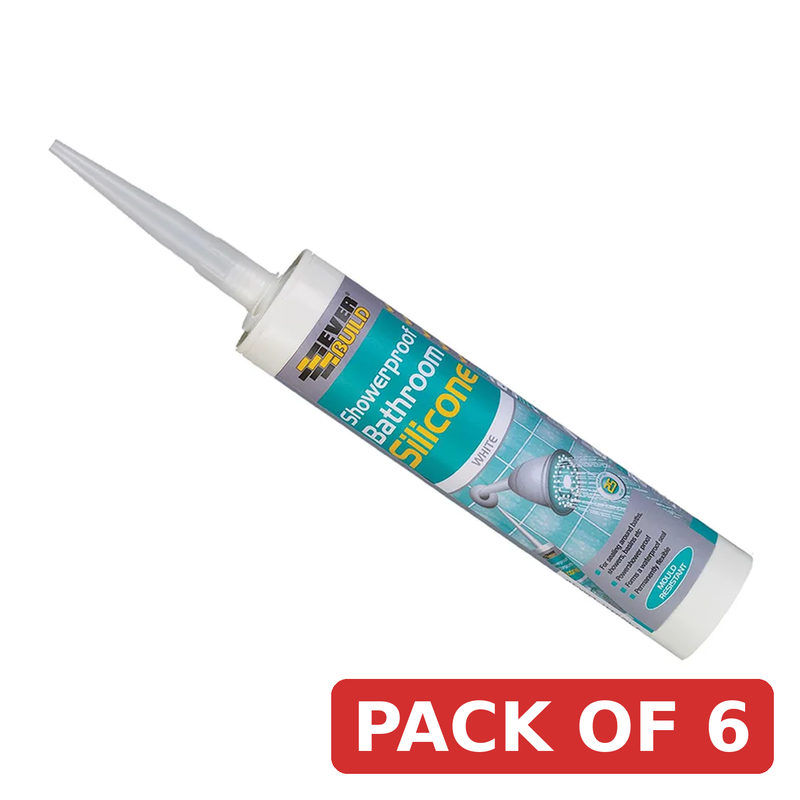 Everbuild Sika Showerproof Bathroom Silicone White C3 - 467063
