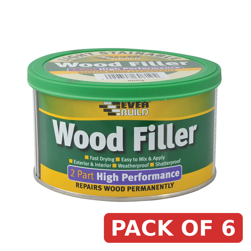 Everbuild Sika High Performance 2 Part Wood Filler Light 500g - 481022