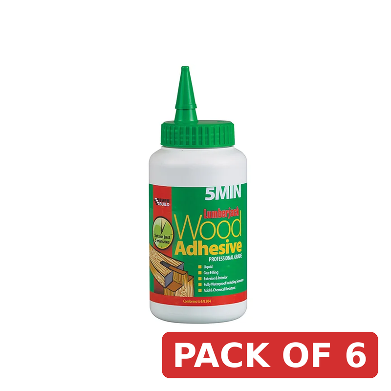 Everbuild Sika Lumberjack 5min Polyurethane Wood Adhesive Liquid 750g