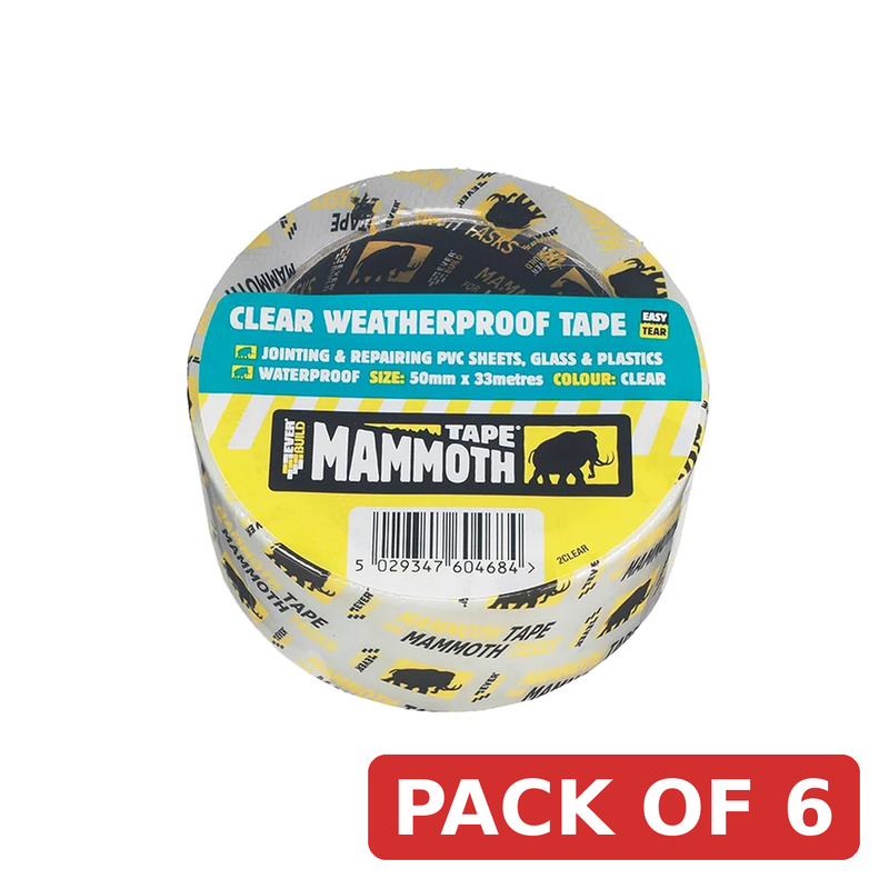 Everbuild Sika Mammoth Clear Waterproof Tape 50mm x 10m - 488634