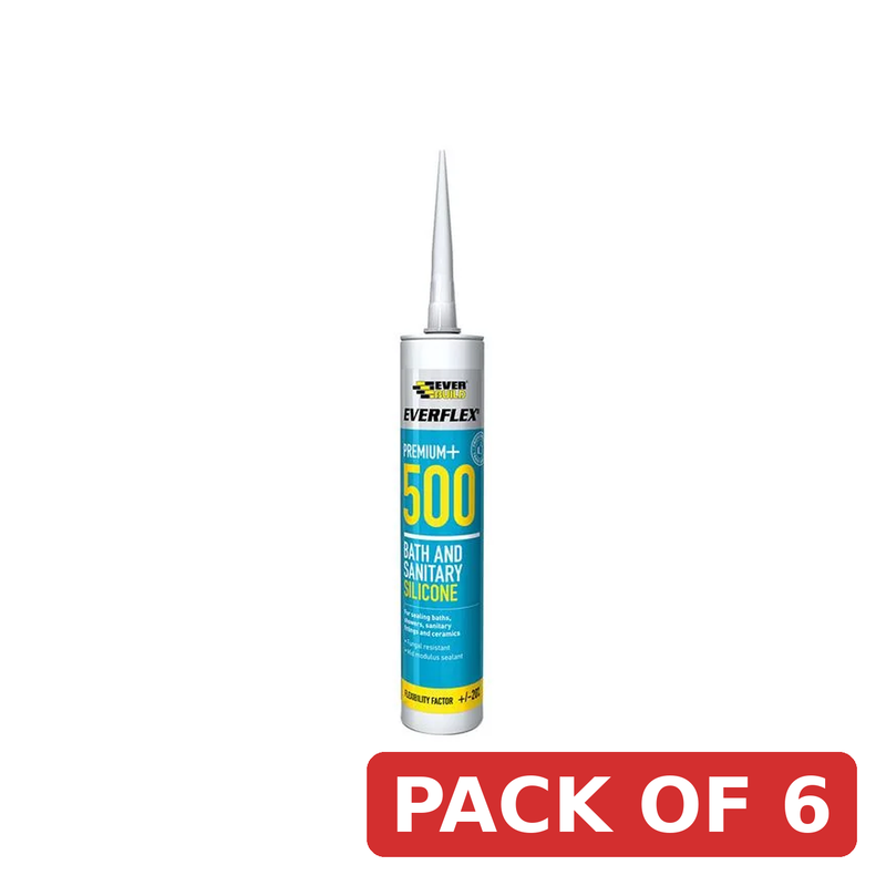 Everbuild Sika 500 Bath & Sanitary Silicone Sealant Ivory 290ml - 484839
