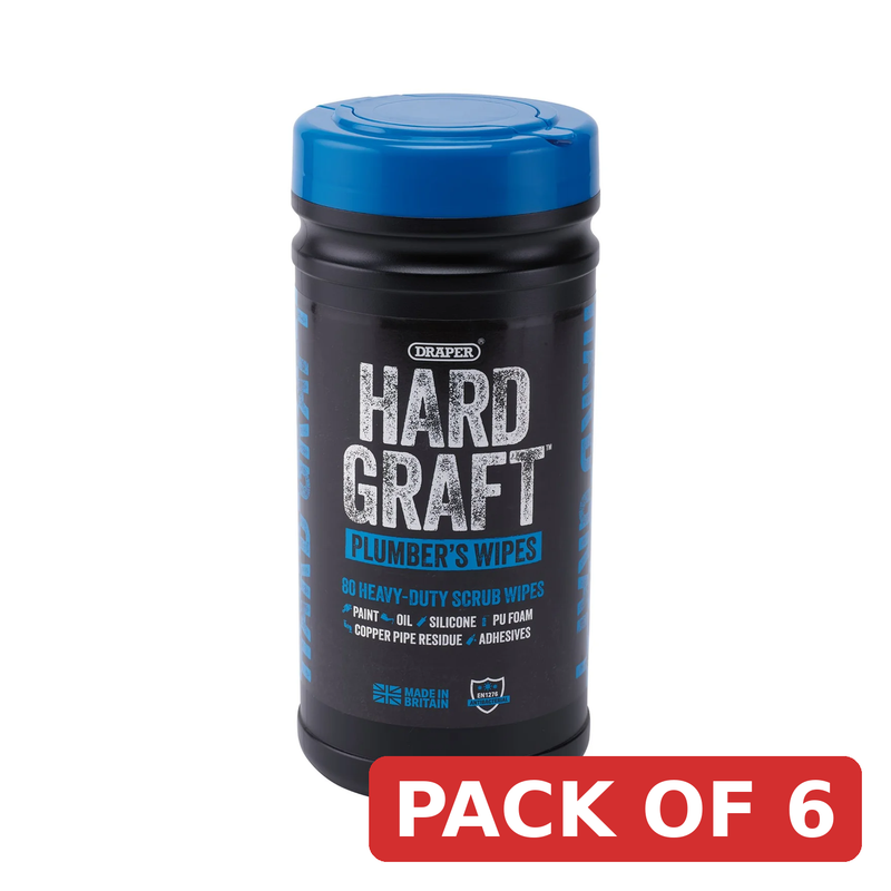 Hard Graft Plumbers Wipes Tub of 80 - Multi-Pack Options Available