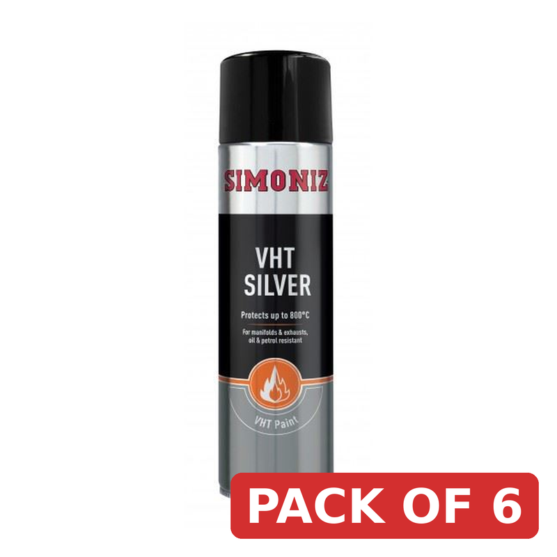 Simoniz VHT Silver Paint 500ml - Very High Temperature Spray