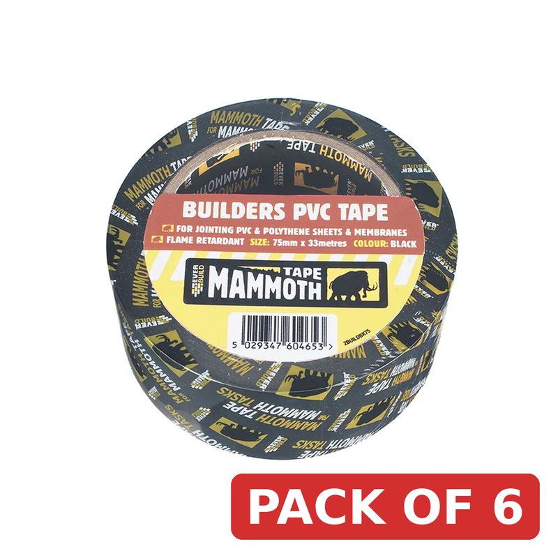 Everbuild Sika Builder's PVC Tape 50mm x 33m Black