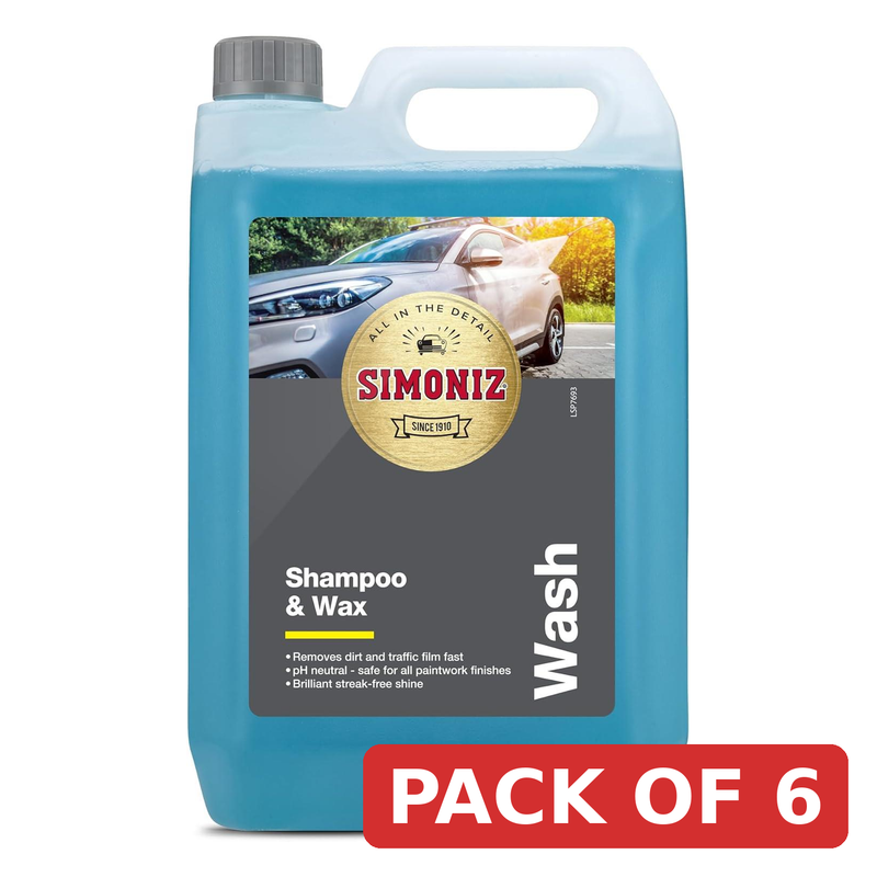 Simoniz Car Shampoo & Wax 5L pH Neutral Cleaner