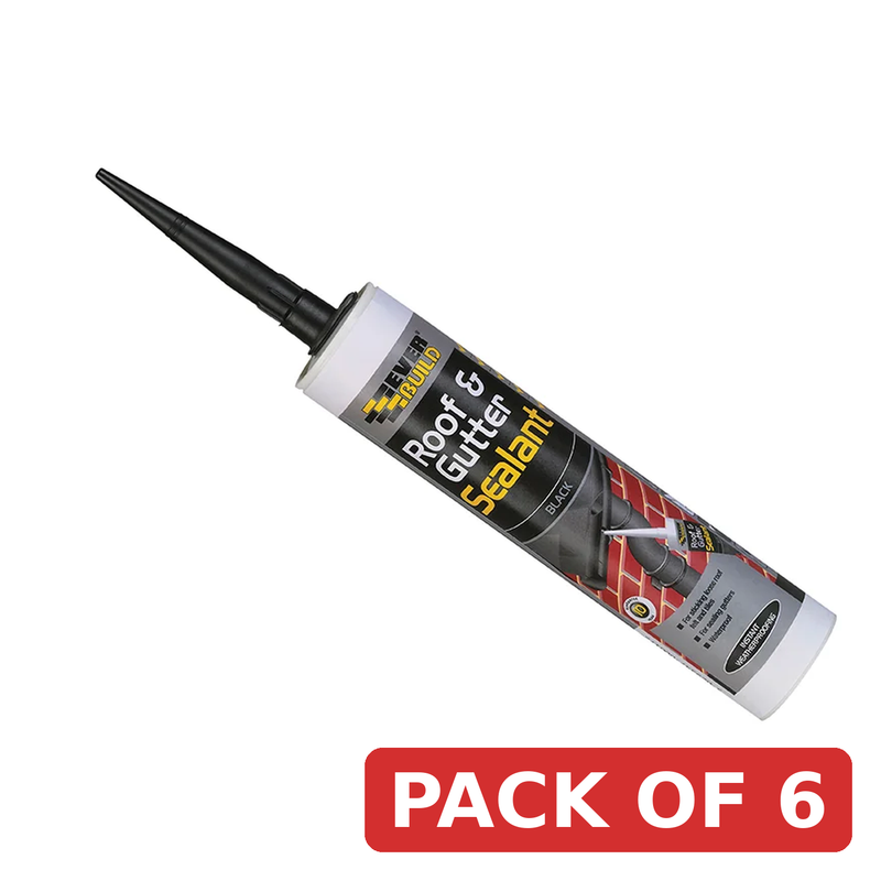 Everbuild Sika Roof & Gutter Sealant Black 295ml - 486214