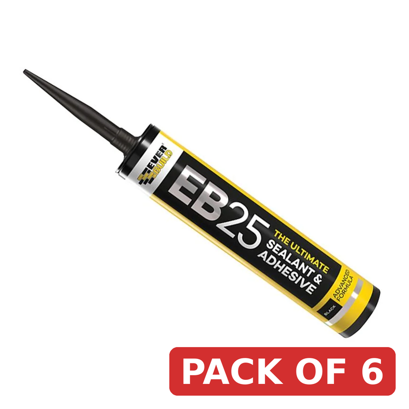 Everbuild Sika EB25 Hybrid Sealant Adhesive Black 300ml - 605669