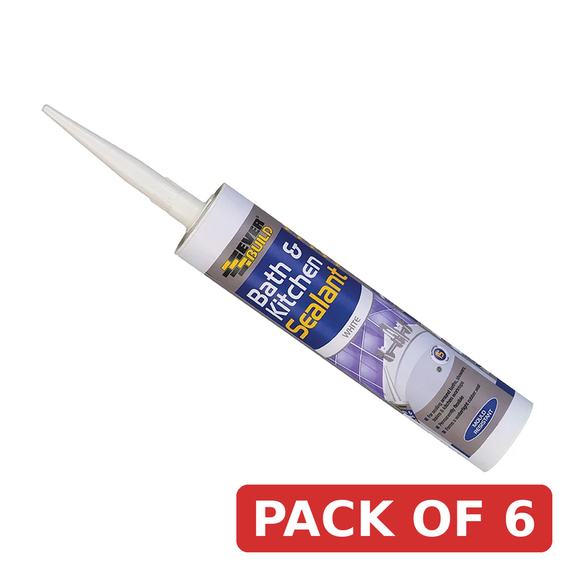 Everbuild Sika Bath & Kitchen Sealant White 310ml - 486278