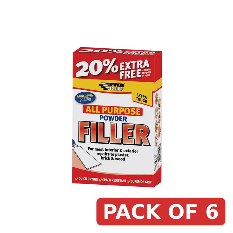 Everbuild Sika All Purpose Powder Filler 1.5kg + 20% Free - 480443