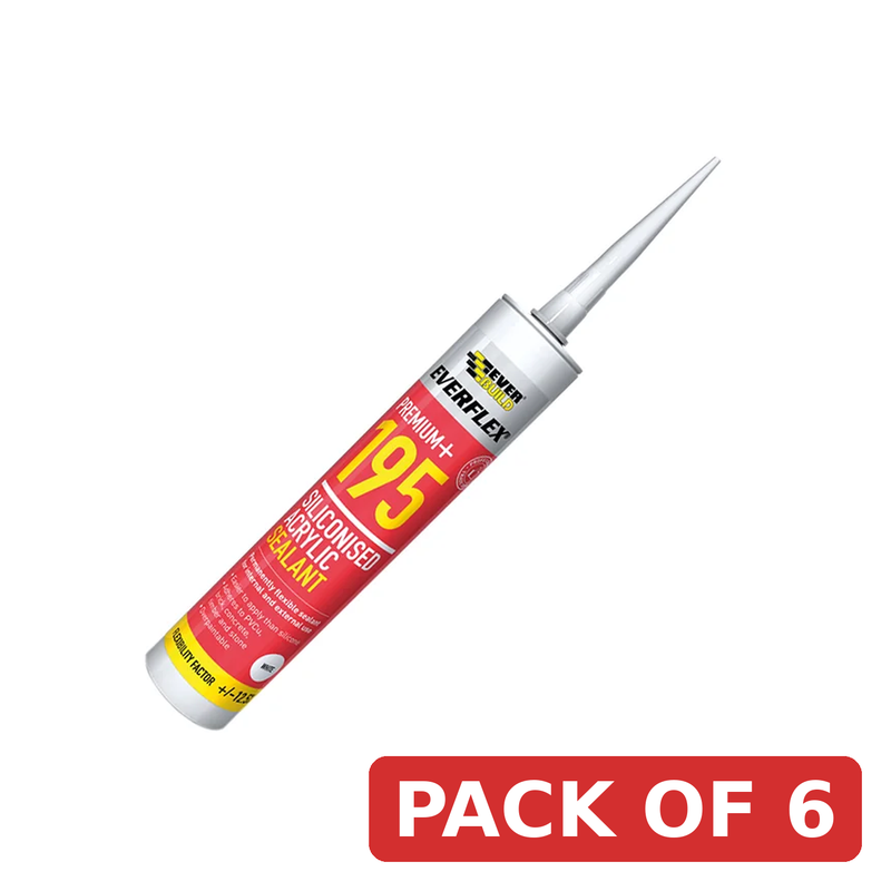Everbuild Sika Everflex® 195 Siliconised Acrylic White 300ml - 482346