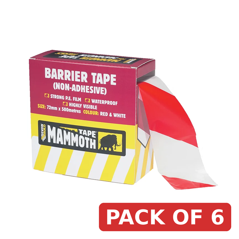 Everbuild Sika Mammoth Barrier Tape Red/White 72mm x 500m - 482932