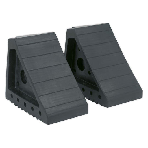 Sealey Rubber Wheel Chocks Pair WC01 Sealey  - Town Parts