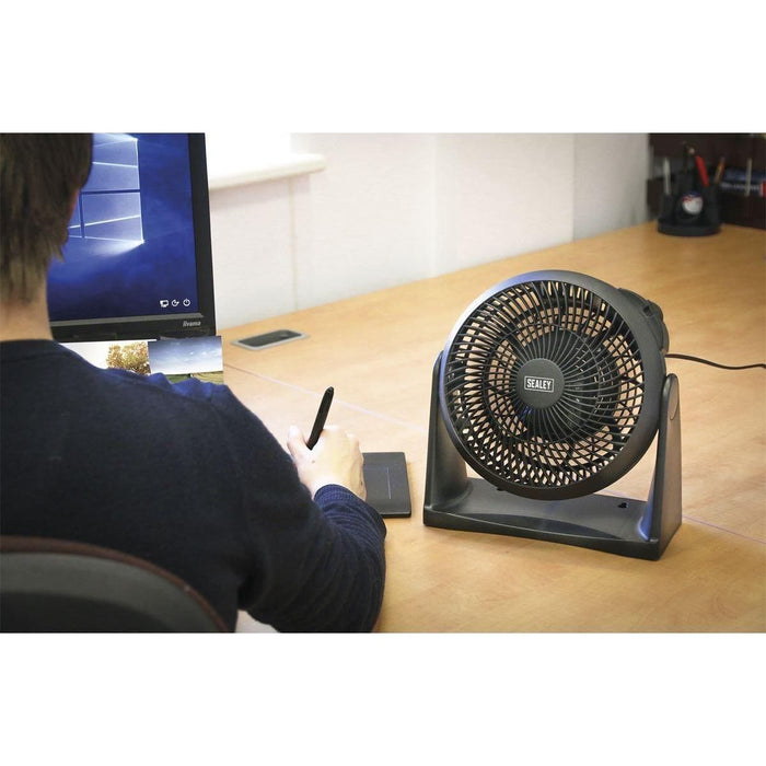 Sealey Desk/Floor Fan 3-Speed 8" 230V SFF08 Sealey  - Town Parts