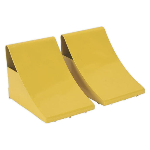 Sealey Heavy-Duty Steel Wheel Chocks 4kg Pair WC05 Sealey  - Town Parts