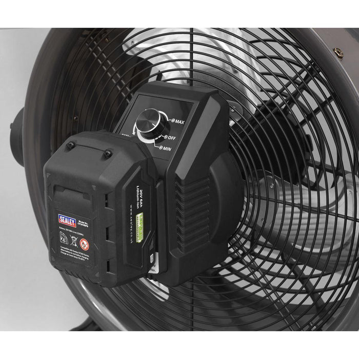 Sealey 2-in-1 Cordless/Corded High Velocity Drum Fan 16" 230V/20V SV20 Series Sealey  - Town Parts