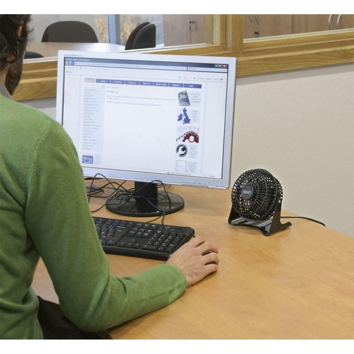 Sealey Desk Fan Mini 4" 230V SFF04 Sealey  - Town Parts