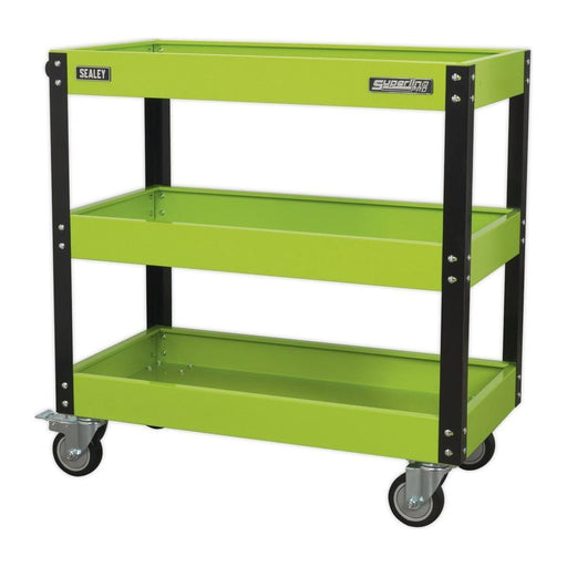 Sealey Workshop Trolley 3-Level Heavy-Duty Hi-Vis Green CX110HV Sealey  - Town Parts