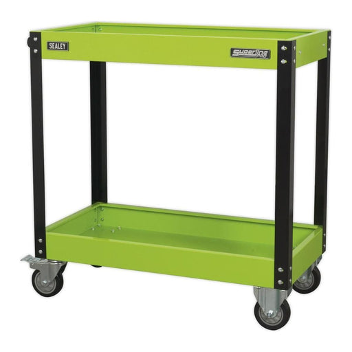 Sealey Workshop Trolley 2-Level Heavy-Duty Hi-Vis Green CX109HV Sealey  - Town Parts