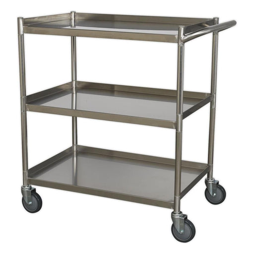 Sealey Workshop Trolley 3-Level Stainless Steel CX410SS Sealey  - Town Parts