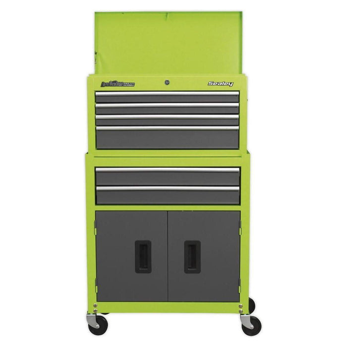 Sealey Topchest & Rollcab Combination 6 Drawer with Ball-Bearing Slides Hi-Vis G Sealey  - Town Parts