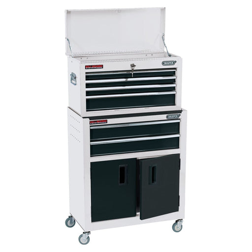 Draper Combined Roller Cabinet and Tool Chest, 6 Drawer, 24", White 19576 Draper  - Town Parts