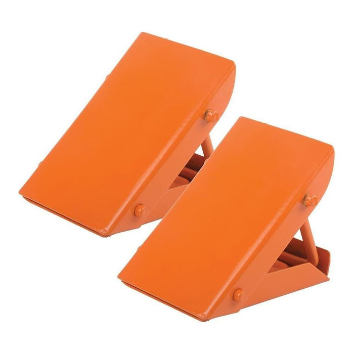 Silverline Folding Steel Wheel Chocks Pair Silverline  - Town Parts