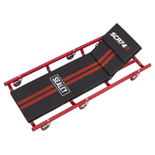 Sealey Creeper 40" with Steel Frame 6 Wheels & Adjustable Headrest Deluxe Americ Sealey  - Town Parts