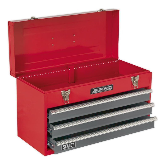 Sealey Tool Chest 3 Drawer Portable with Ball-Bearing Slides Red/Grey AP9243BB Sealey  - Town Parts