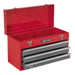 Sealey Tool Chest 3 Drawer Portable with Ball-Bearing Slides Red/Grey AP9243BB Sealey  - Town Parts