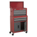 Sealey Topchest & Rollcab Combination 6 Drawer with Ball-Bearing Slides- Red Sealey  - Town Parts