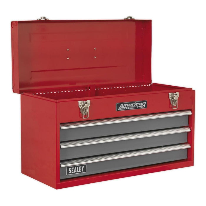 Sealey Tool Chest 3 Drawer Portable with Ball-Bearing Slides Red/Grey AP9243BB Sealey  - Town Parts