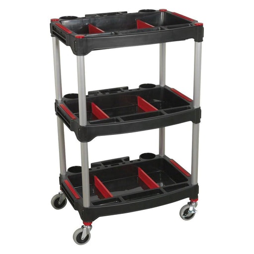 Sealey Workshop Trolley 3-Level Composite with Parts Storage CX313 Sealey  - Town Parts