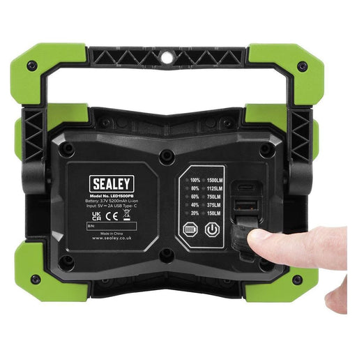 Sealey 15W COB LED Portable Floodlight and Power Bank LED1500PB Sealey  - Town Parts