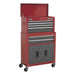 Sealey Topchest & Rollcab Combination 6 Drawer with Ball-Bearing Slides- Red Sealey  - Town Parts
