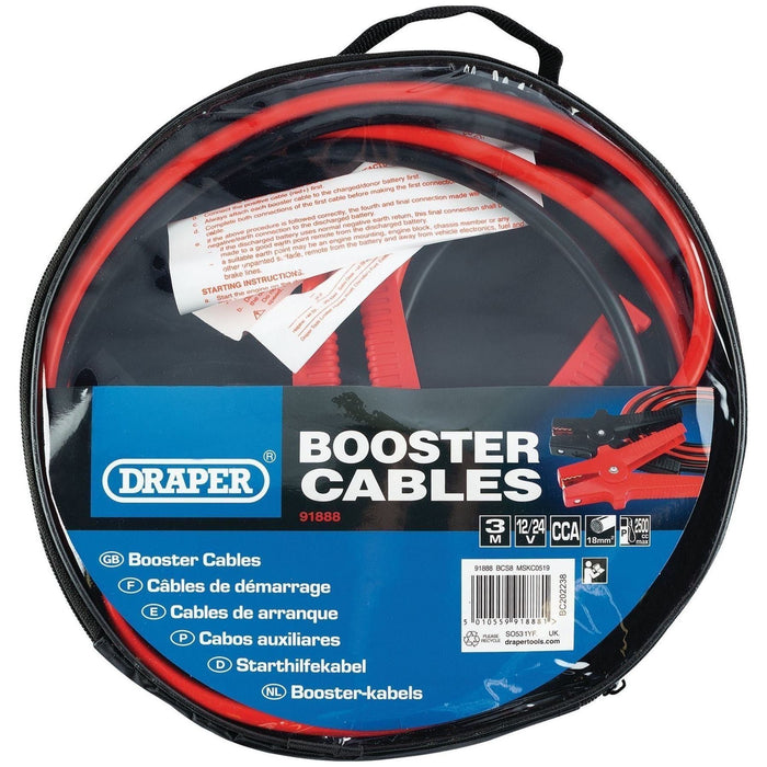 Draper Booster Cables, 3m x 18mm&sup2; 91888 Draper  - Town Parts