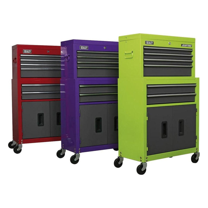 Sealey Topchest & Rollcab Combination 6 Drawer with Ball-Bearing Slides- Red Sealey  - Town Parts