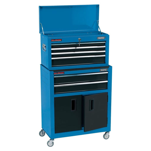 Draper Combined Roller Cabinet and Tool Chest, 6 Drawer, 24", Blue 19563 Draper  - Town Parts