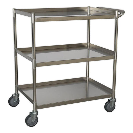 Sealey Workshop Trolley 3-Level Stainless Steel CX410SS Sealey  - Town Parts