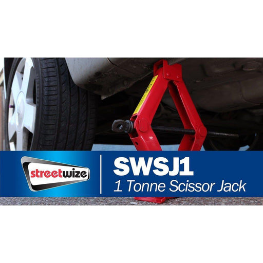 Streetwize 1 Ton Tonne Car Maintenance & Repair Wind Up Handle Scissor Jack Lift Streetwize  - Town Parts